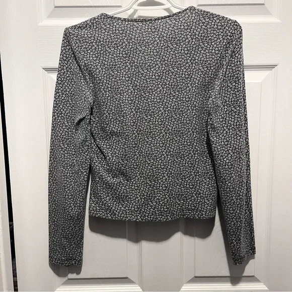 3/25$💥 Cuidado Con El Perro top floral blouse Women Medium long sleeve blue - Picture 4 of 4